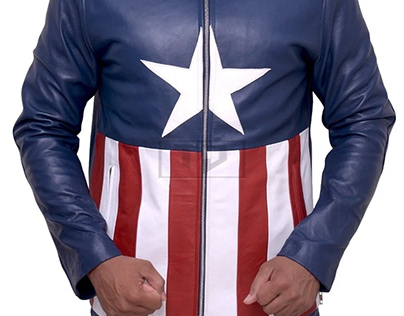 Trendy American Flag Leather Jacket