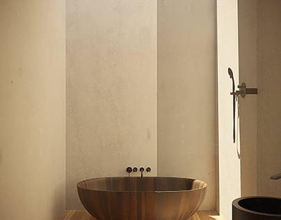 Wood bath for Spanish_styled interior