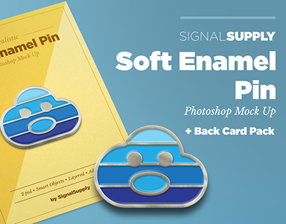 Soft Enamel Pin PSD Mockup