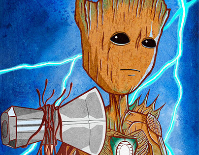 I am Groot with StormBreaker