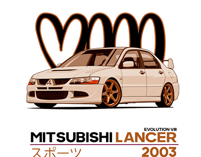 poster desing Mitsubishi lancer evolution VIII