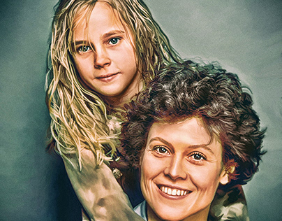 Sigourney Weaver Ellen Ripley Digital art Aliens movie