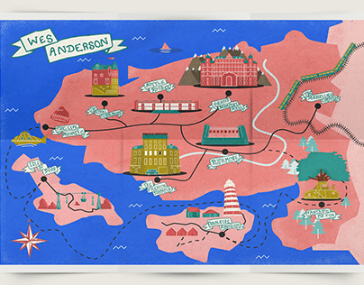 Wes Anderson movie map