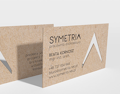 Laser-cut business card for SYMETRIA Architect Studio