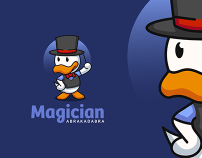 Magician Duck Mascot Logo