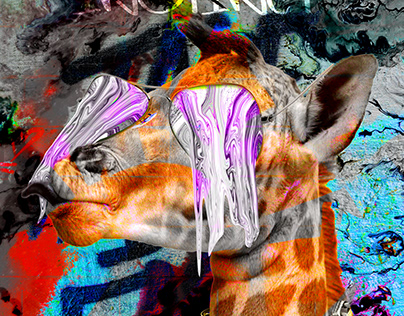 Giraffe 'Animal Instinct' Poster