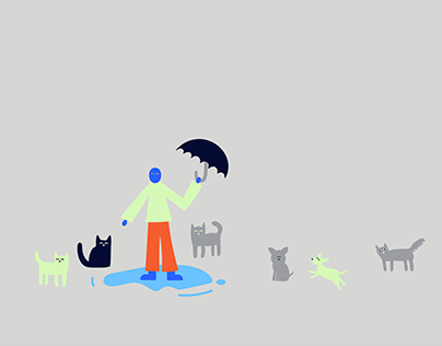 Project thumbnail - RAINS CATS&DOGS | animation | flat illustration series