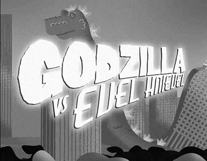 GODZILLA vs Evel Knievel 2d animation