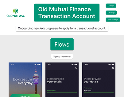 Project thumbnail - Old Mutual Finance (OMF) | Transactional | Onboarding