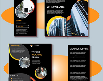 Professional elegant tri fold minimal business brochure