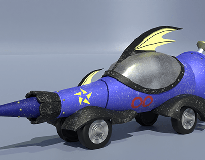 The Mean Machine Wacky Race Car 3D Model Render