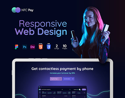 Responsive Web Design - Fintech, startup, payment app.