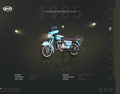 YEZDI VINTAGE MOTOR CYCLE WEB UI