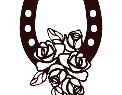 Horseshow with roses digital file