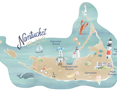 Nantucket illustrated map