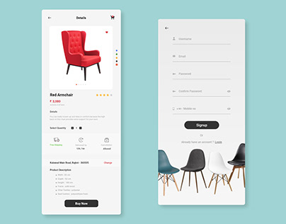 Furniture Mobile Application design