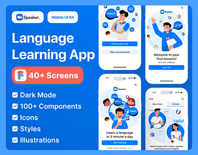 Speaker — Language Learning App | Figma UI Kit