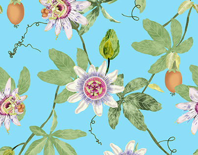 Project thumbnail - Passiflora flower pattern