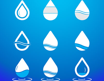 Water drop icon logo design