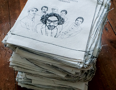 CD packaging, illustration printed on Cotton Canvas