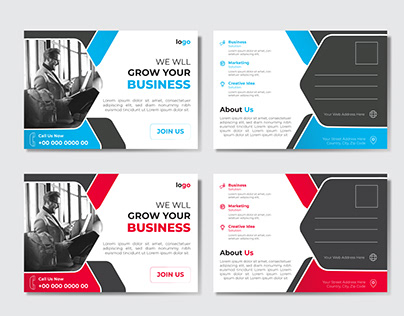 Corporate business post card design template