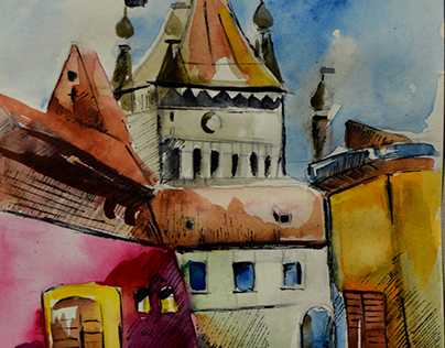 Romanian memores drawing from Sighisoara