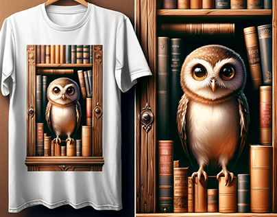 Peep through the books , T-shirt design