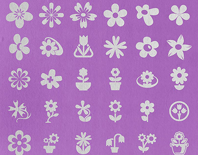 40+ RETRO FLOWER GRAPHICS AND ICONS