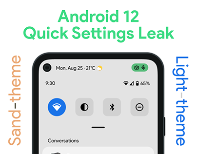 Android 12 Quick Settings Leak, now scaled for Pixel 5