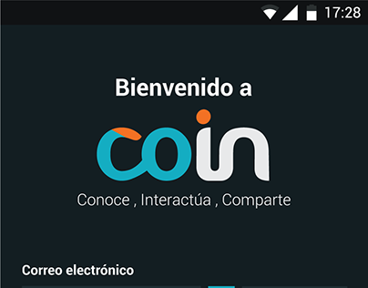 inicio interfaz app movil COIN