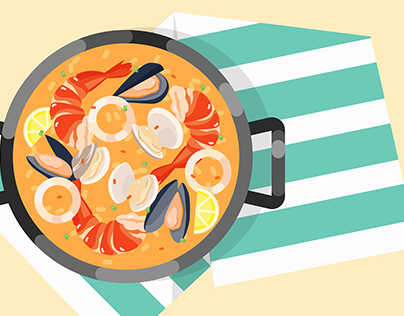 food illustration - paella
