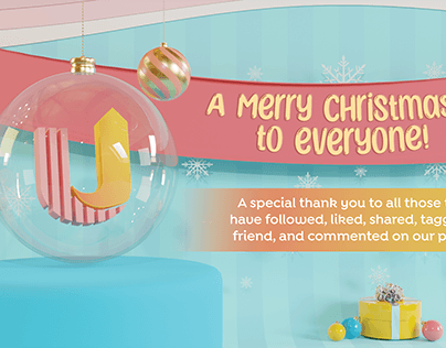 Christmas Social Media Post with 3D Rendered background
