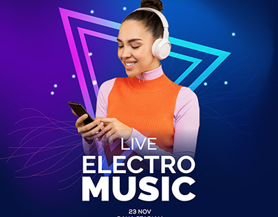 Vector Electro music event banner design