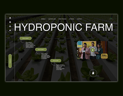 a web design for a hydroponic farm service provider