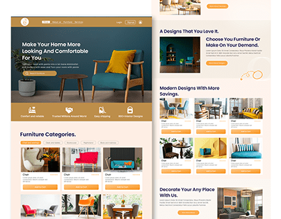 furniture website landing page UI UX design