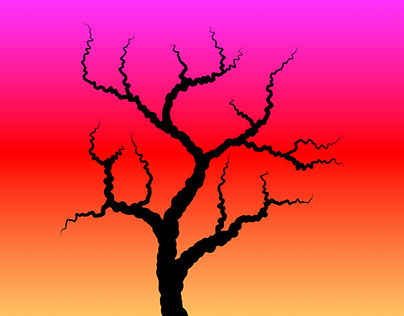 Simple Spooky Halloween Tree vector.