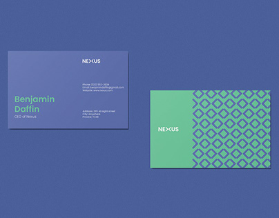 Tech Business Card with Pattern Vector Template