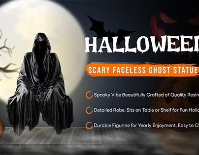Halloween Faceless Ghost Statue Website Ads