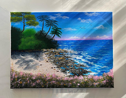 “Outside the box” Tropical Seashore on Canvas