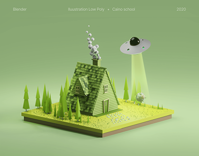 Low poly Illustration | Modeling little house