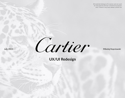 Project thumbnail - Cartier Website Redesign UX/UI