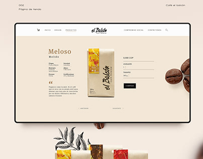 Website design - Café el balcón