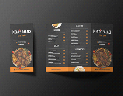 Meaty Palace Trifold Brochure Design