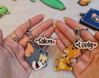 Tom & Jerry key chains - product photography