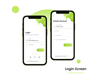 Mobile Login/Sign up UI