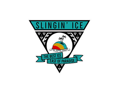 Shaved Ice Logo with Hawaiian Design Elements