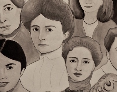 Collage Drawing of Famous Female Psychologists