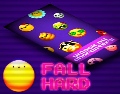 FALL HARD App Game - Kawaii Character Design