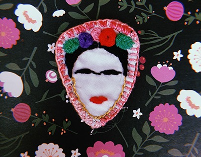 Frida Kahlo hand embroidery