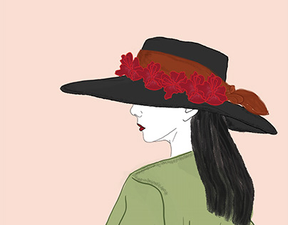 PRINT. WOMAN WITH A HAT.